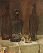 Juan Gris Siphon and winebottle oil painting on canvas